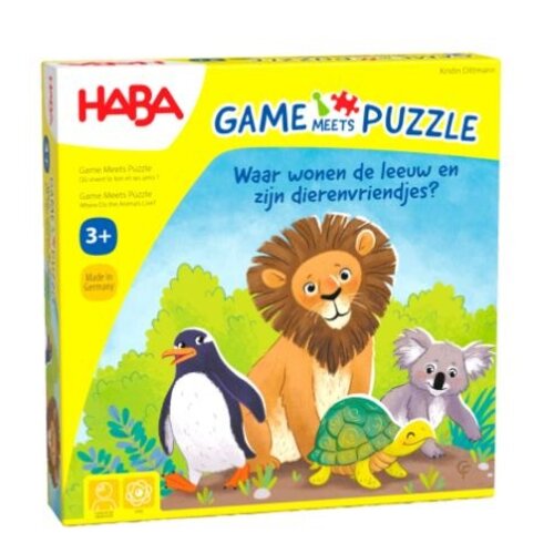 Haba Game meets puzzle 'Waar wonen de leeuw en zijn dierenvriendjes?'