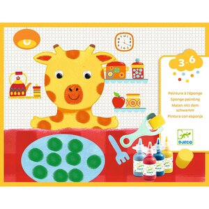 Djeco Knutseldoos - Schilderen met spons 'Dieren' (3-6j)