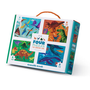 Crocodile Creek Four Puzzle Set - Dinosaurussen 24, 36, 48, 72st. (+4)