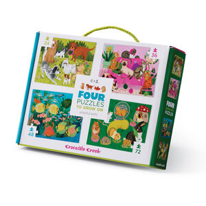 Crocodile Creek Four Puzzle Set - Huisdieren 24, 36, 48, 72st. (+4)