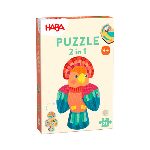 Haba HABA - 2 in 1 puzzel 'Papegaai' Haba HABA - 2 in 1 puzzel 'Papegaai'