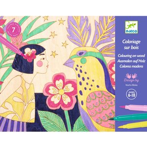 Djeco Knutseldoos - Kleuren op hout 'meisjes' (6-10j)