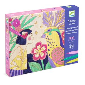 Djeco Knutseldoos - Kleuren op hout 'meisjes' (6-10j)