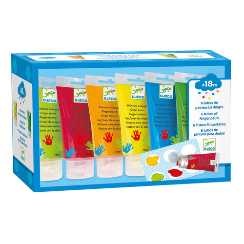 Djeco 6 tubes vingerverf