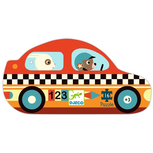 Djeco Puzzel - Racewagen 16st. (+3j) Djeco Puzzel - Racewagen 16st. (+3j)