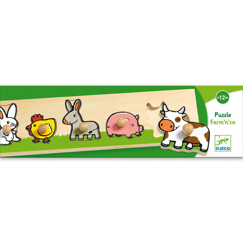 Djeco Puzzel - Inlegpuzzel 'Farm'n'co' (+12m)