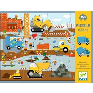 Djeco Vloerpuzzel - De Bouwplaats 12st. + 5st. (+3j)