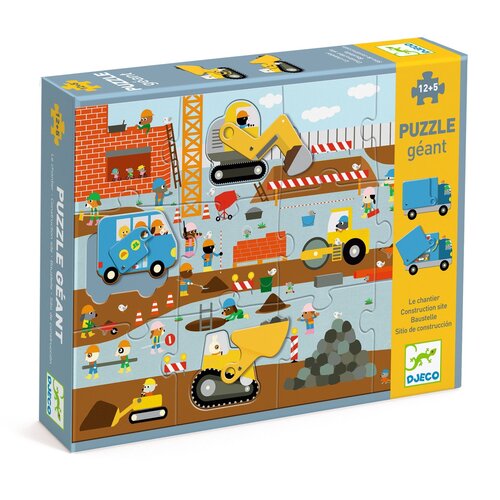 Djeco Vloerpuzzel - De Bouwplaats 12st. + 5st. (+3j)