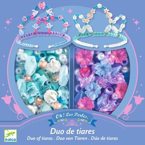 Djeco Knutseldoos - Acrylkralen Duo Tiara's 'blauw' (6-10j)