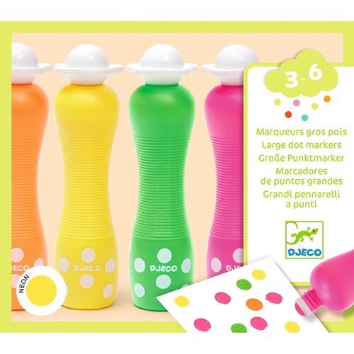 Djeco 4 Stempelstiften - Neon (3-6j) Djeco 4 Stempelstiften - Neon (3-6j)
