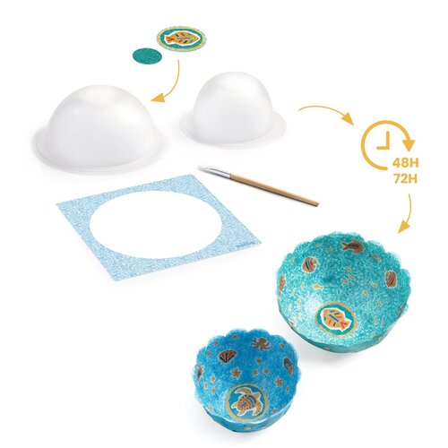 Djeco DIY - Papieren kommetjes 'blauw' (+7j)
