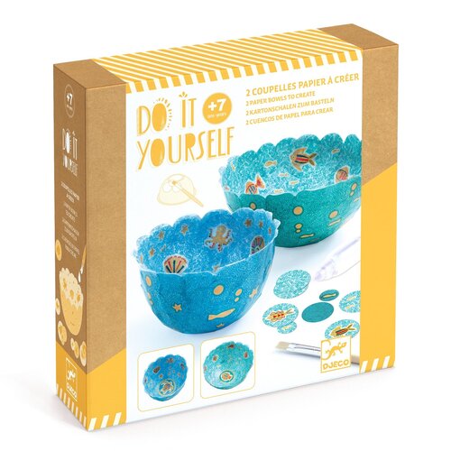 Djeco DIY - Papieren kommetjes 'blauw' (+7j)