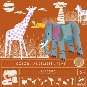 Djeco Knutselpakket - 3D-objecten 'Savannah' (+5j)