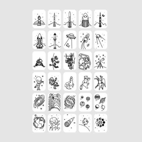 Kidywolf REFILL KIDYDRAW-MINI - Ruimte en Dinosaurussen