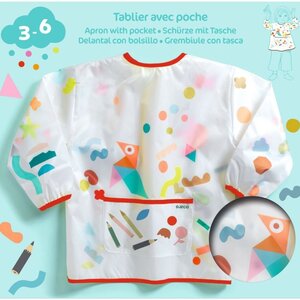 Djeco Schort met zak - Stickers en potloden