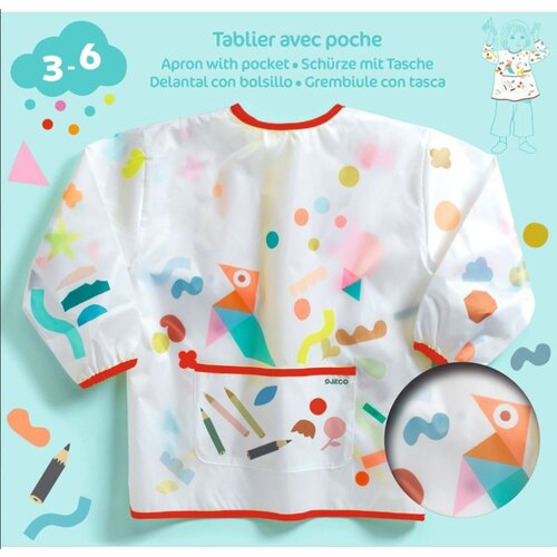 Djeco Schort met zak - Stickers en potloden