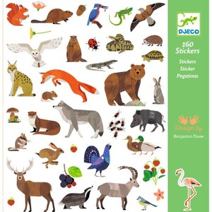 Djeco 160 stickers 'wilde dieren'