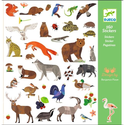 Djeco 160 stickers 'wilde dieren'