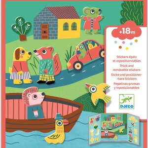 Djeco verplaatsbare decoratie en stickers: dieren