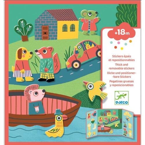 Djeco verplaatsbare decoratie en stickers: dieren