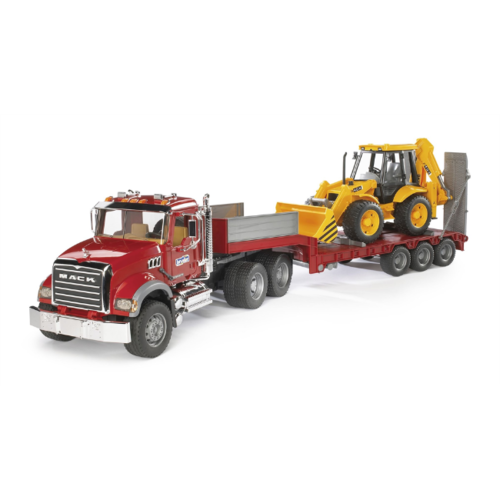 Bruder Bruder MACK Granite truck met dieplader en JCB 4CX baggerlader