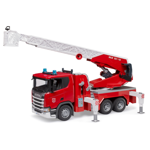 Bruder Bruder Scania Super 560R brandweer ladderwagen met licht en geluid, incl. waterpomp