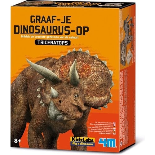 4m Kidzlabs - Graaf Je Dino Op 'Triceratops'