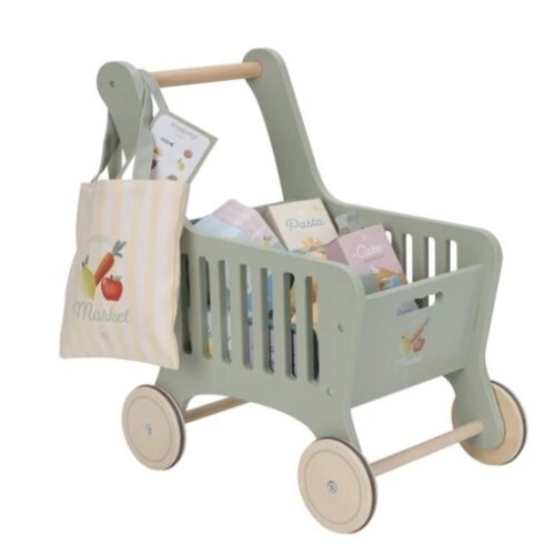Little Dutch Houten winkelwagen - Groen