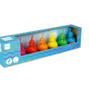 Scratch Europe Set van 6 kermiseendjes + 2 hengels - Regenboog Scratch Europe Set van 6 kermiseendjes + 2 hengels - Regenboog