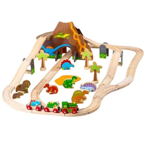 BigJigs Bigjigs Houten Dino Treinset, 49dlg.