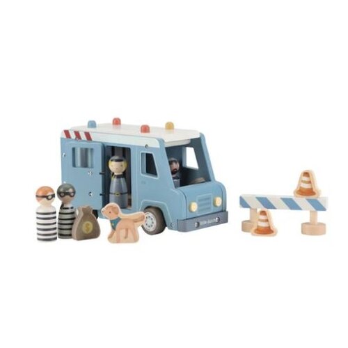 Little Dutch Houten politiewagen – Blauw – Essentials Little Dutch Houten politiewagen – Blauw – Essentials