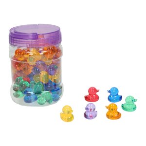 Gekleurde Transparante Speeleendjes - 60st. Gekleurde Transparante Speeleendjes - 60st.