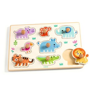 Djeco Puzzel - Inlegpuzzel 'Hippo'n'co' (+12m)