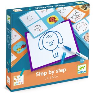 Djeco Tekenen - Step by step '1, 2, 3 & Co' (4-6j) Djeco Tekenen - Step by step '1, 2, 3 & Co' (4-6j)