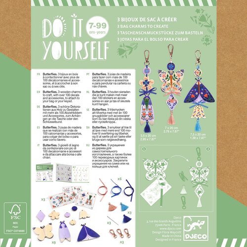Djeco DIY - Sleutelhangers maken 'Vlinders' (+7j) Djeco DIY - Sleutelhangers maken 'Vlinders' (+7j)