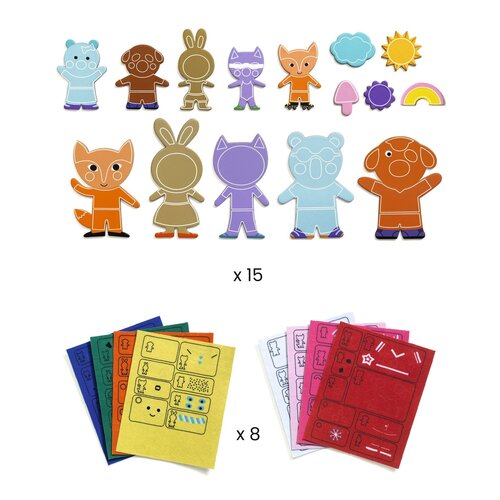 Djeco DIY -  Magneten versieren 'Funky family' (+4j) Djeco DIY -  Magneten versieren 'Funky family' (+4j)