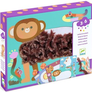 Djeco Knutseldoos - Wol & klittenband "Allemaal Harig" (3-6j)