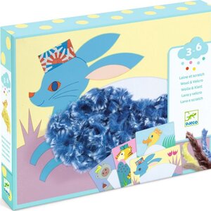 Djeco Knutseldoos - Wol & Klittenband "Met hoed" (3-6j)