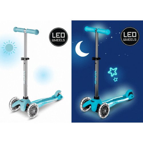 Micro Steps Mini Micro Deluxe Glow LED Plus - 3-wiel kinderstep "Glacier Aqua"