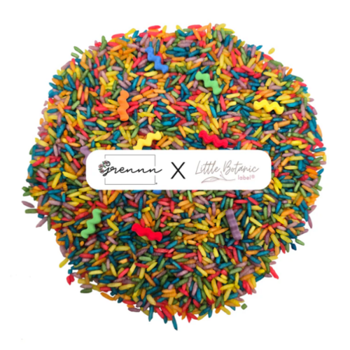 Grennn Grennn x Little Botanic - Speelrijst - "Wave" Regenboog mix (750g)