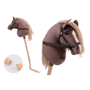 Stokpaard kort met staart Holly Horse deluxe donkerbruin (75cm)
