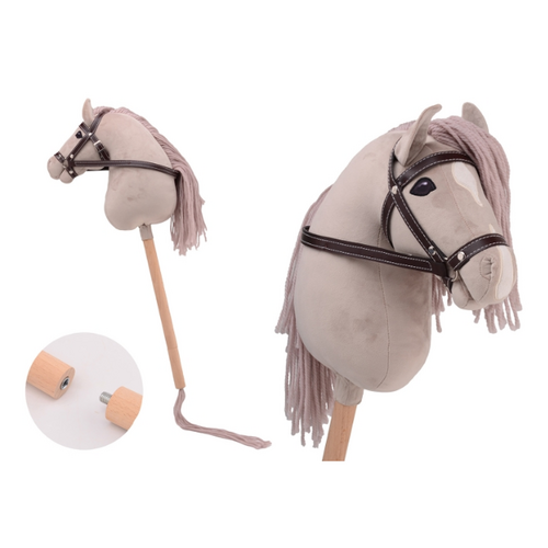 Johntoy Stokpaard kort met staart Holly Horse deluxe lichtbruin (75cm) Johntoy Stokpaard kort met staart Holly Horse deluxe lichtbruin (75cm)