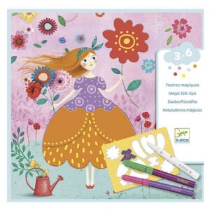 Djeco Knutseldoos - Magische Viltstiften 'Maries Mooie Jurken' (3-6j)