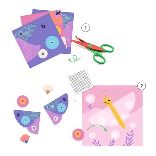 Djeco Knutselpakket - Creëren met papier "Inkepingen met kartelschaar" (3-6j) Djeco Knutselpakket - Creëren met papier "Inkepingen met kartelschaar" (3-6j)