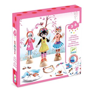 Djeco Knutseldoos - Collage herpositioneerbare stickers 'Little Dressing'  (3-6j)
