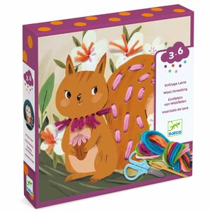 Djeco Knutseldoos - Borduren met wol 'dieren' (3-6j)