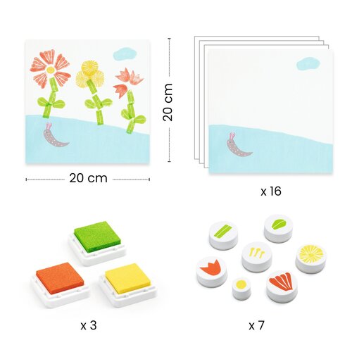 Djeco Knutseldoos - Stempelen 'Bloemen' (3-6j)