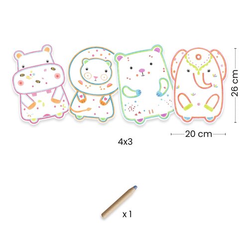 Djeco Knutselpakket - Verborgen kleurplaten 'wilde dieren' (+18m)