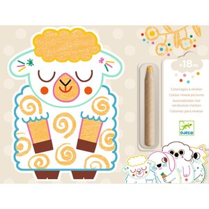 Djeco Knutselpakket - Verborgen kleurplaten 'Huisdieren' (+18m)