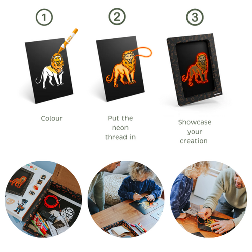 Kidywolf KIDYNEON - Kit voor lichtgevende wanddecoratie "Dieren" Kidywolf KIDYNEON - Kit voor lichtgevende wanddecoratie "Dieren"